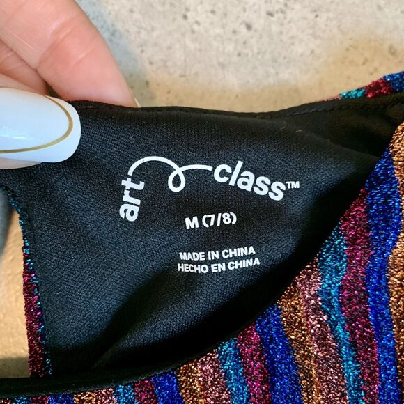 Art Class Girls Short Sleeve Sparkly Top Size 7/8 - Picture 2 of 4